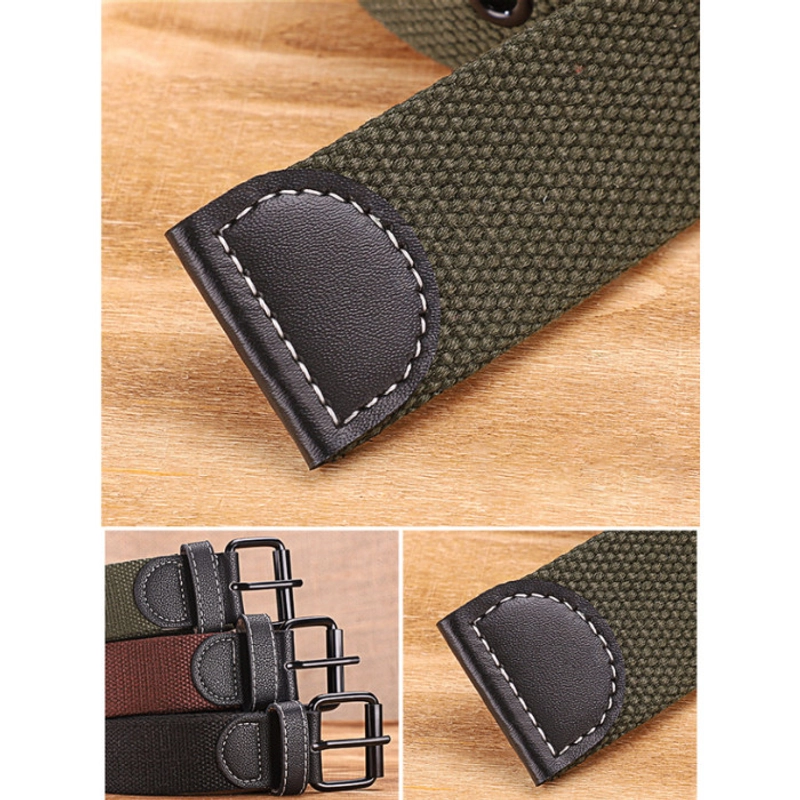 Product image KAHASIL - Ikat Pinggang Sabuk Gesper Pria Wanita Nylon Kanvas Kepala Besi Panjang 115cm KMJ244 115 CM HITAM